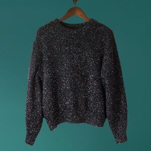 H&M Black and Silver Oversized Pullover Sweater Size Small